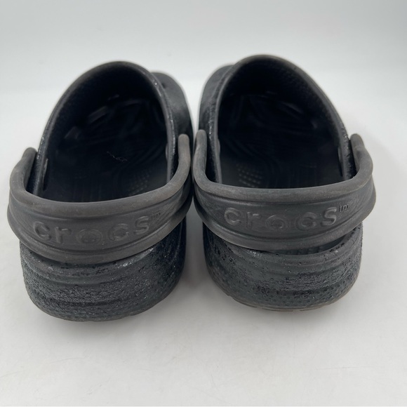 Crocs Unisex Kids Classic Black Glitter Clog Mules Shoes - Size 1 Youth - Picture 4 of 12